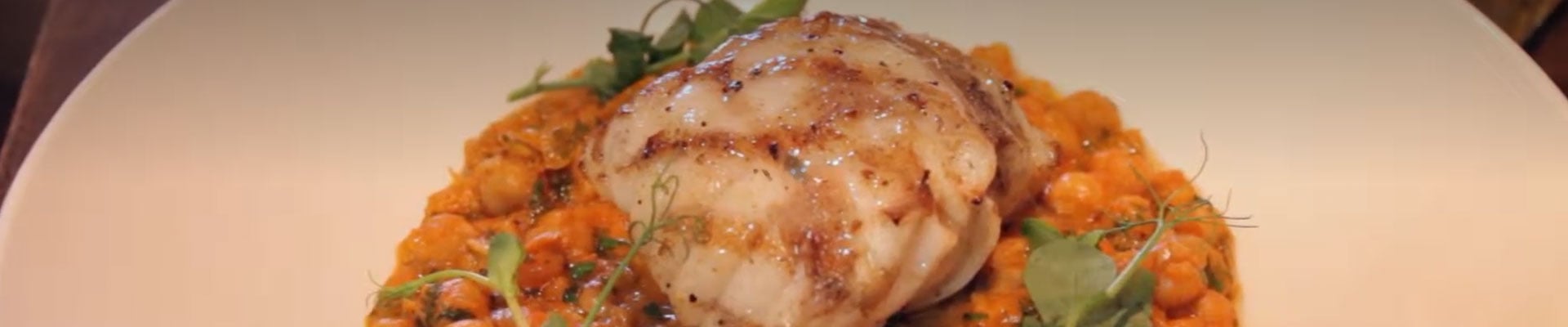 Monk Fish & Curried Chickpea Charcoal Oven Recipe