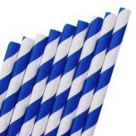 Paper Straw 8 Inch Dark Blue Stripe Pack of 250