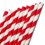 Paper Straw 8 Inch Red Stripe Pack of 250