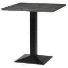 Artisano Anthracite Metal Rock Square Table Top 800 x 800mm with Hudson Small Square Black Dining Height Base