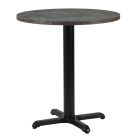 Artisano Anthracite Metal Rock Round Table Top 800mm with Atlas Small Black Dining Height Base