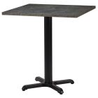 Artisano Anthracite Metal Rock Square Table Top 800 x 800mm with Atlas Small Black Dining Height Base