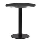 Artisano Black Pietra Grigia With Silver ABS Edge Round Table Top 800mm with Titan Small Round Black Dining Height Base
