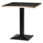 Artisano Black Pietra Grigia With Gold ABS Edge Square Table Top 800 x 800mm with Hudson Small Square Black Dining Height Base