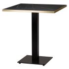 Artisano Black Pietra Grigia With Gold ABS Edge Square Table Top 800 x 800mm with Titan Small Square Black Dining Height Base
