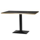 Artisano Black Pietra Grigia With Gold ABS Edge Rectangular Table Top with Hudson Single Base 1200 x 700mm
