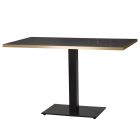 Artisano Black Pietra Grigia With Gold ABS Edge Rectangular Table Top with Titan Single Base 1200 x 700mm