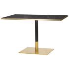 Artisano Black Pietra Grigia Rectangular Table Top With Midas Brass/Black Single Base 1200 x 700mm