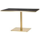 Artisano Black Pietra Grigia Rectangular Table Top With Midas Brass Single Base 1200 x 700mm