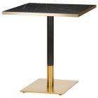 Artisano Black Pietra Grigia Gold Edge Square Table Top 800mm With Midas Brass/Black Base