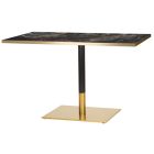 Artisano Formica Marbled Cappuccino Rectangular Table Top With Midas Brass/Black Single Base 1200 x 700mm