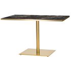 Artisano Formica Marbled Cappuccino Rectangular Table Top With Midas Brass Single Base 1200 x 700mm