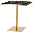 Artisano Formica Marbled Cappuccino Square Table Top 800mm With Midas Brass Base