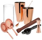 Professional Copper Barware Cocktail Gift Set 9 Piece