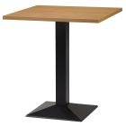 Artisano Dark Natural Lancaster Oak Square Table Top 800 x 800mm with Hudson Square Black Dining Height Base