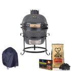 Little Lincoln Kamado 13 Inch Compact BBQ Grill Essential Bundle