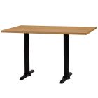 Artisano Natural Lancaster Oak Rectangular Table Top with Atlas Twin Base 1200 x 700mm