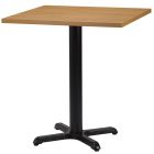 Artisano Dark Natural Lancaster Oak Square Table Top 800 x 800mm with Atlas Small Black Dining Height Base