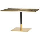 Artisano Formica Breccia Paradiso Rectangular Table Top With Midas Brass/Black Single Base 1200 x 700mm