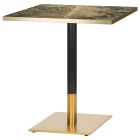 Artisano Formica Breccia Paradiso Square Table Top 800mm With Midas Brass/Black Base