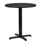 Artisano Dark Brown Sorano Oak Round Table Top 800mm with Atlas Small Black Dining Height Base