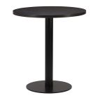 Artisano Dark Brown Sorano Oak Round Table Top 800mm with Titan Round Small Black Dining Height Base