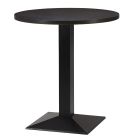 Artisano Dark Brown Sorano Oak Round Table Top 800mm with Hudson Square Small Black Dining Height Base