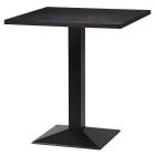 Artisano Dark Brown Sorano Oak Square Table Top 800 x 800mm with Hudson Square Small Black Dining Height Base