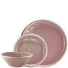 Terra Vitrified Porcelain Dinner Set 18 Piece Rose Pink Reactive Glaze