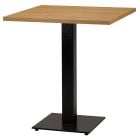 Artisano Natural Lancaster Oak Square Table Top 800 x 800mm with Titan Small Square Black Dining Height Base