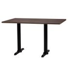 Artisano Tobacco Pacific Walnut Rectangular Table Top with Atlas Twin Base 1200 x 700mm