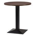 Artisano Tobacco Pacific Walnut Round Table Top 800mm with Hudson Square Black Dining Height Base
