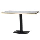 Artisano White Carrara Marble Rectangular Table Top with Hudson Single Base 1200 x 700mm