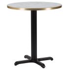 Artisano White Carrara Marble Round Table Top 800mm with Atlas Small Black Dining Height Base