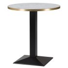 Artisano White Carrara Marble Round Table Top 800mm with Hudson Square Black Dining Height Base