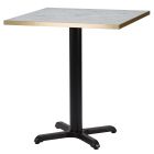 Artisano White Carrara Marble Square Table Top 800 x 800mm with Atlas Small Black Dining Height Base
