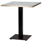 Artisano White Carrara Marble Square Table Top 800 x 800mm with Titan Small Square Black Dining Height Base