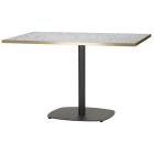Artisano White Carrara Marble Rectangular Table Top With Vega Single Base 1200 x 700mm