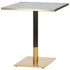 Artisano White Carrara Marble Square Table Top 800mm With Midas Brass/Black Base