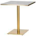 Artisano White Carrara Marble Square Table Top 800mm With Midas Brass Base