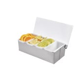 Bar Condiment Dispenser Caddy Stainless Steel 4 Compartment