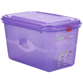 GN 1/4 Gastronorm Sealing Food Storage Container Purple Allergen 150mm 4.3 Litre (Pack of 6)