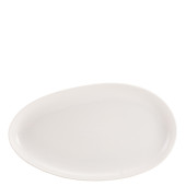Genware Porcelain Organic Oval Plate 34.5cm/13.5" (Pack of 4)