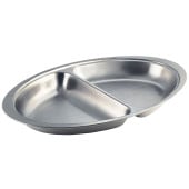 Oval 2 Division Vegetable Dish Stainless Steel 25 x 18cm/10 x 7"