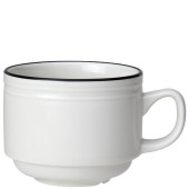 Steelite Bead Black Band Stacking Cup 200ml/7oz (Pack of 12)