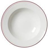 Steelite Bead Maroon Band Soup/Pasta Plate 24cm/9.5" (Pack of 12)