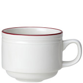Steelite Bead Maroon Band Stacking Cup 200ml/7oz (Pack of 12)