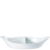 Porcelite Divided Oval Eared Dish 28cm/11" (Pack of 4)