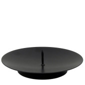 Pillar Candle Holder Black Metal Plate