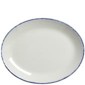 Steelite Blue Dapple Oval Coupe Plate 20cm/8" (Pack of 24)